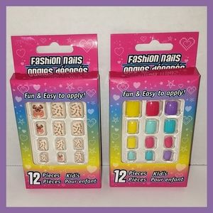 🎁Stocking Stuffer🎄- NIB (2) Sets Of Kid's Fashion Nails (12) Pieces